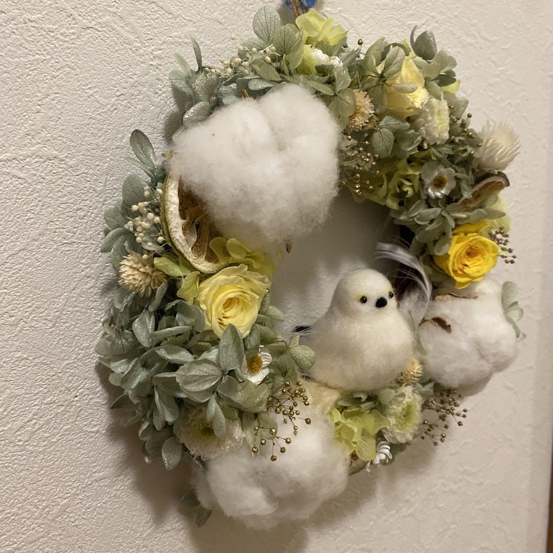 Amazon.co.jp: フラワーリース&羊毛フェルトシマエナガさん : Hobbies